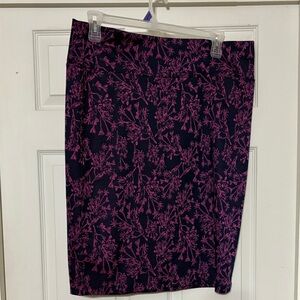 LuLaRoe Purple and Navy Floral Pencil Skirt